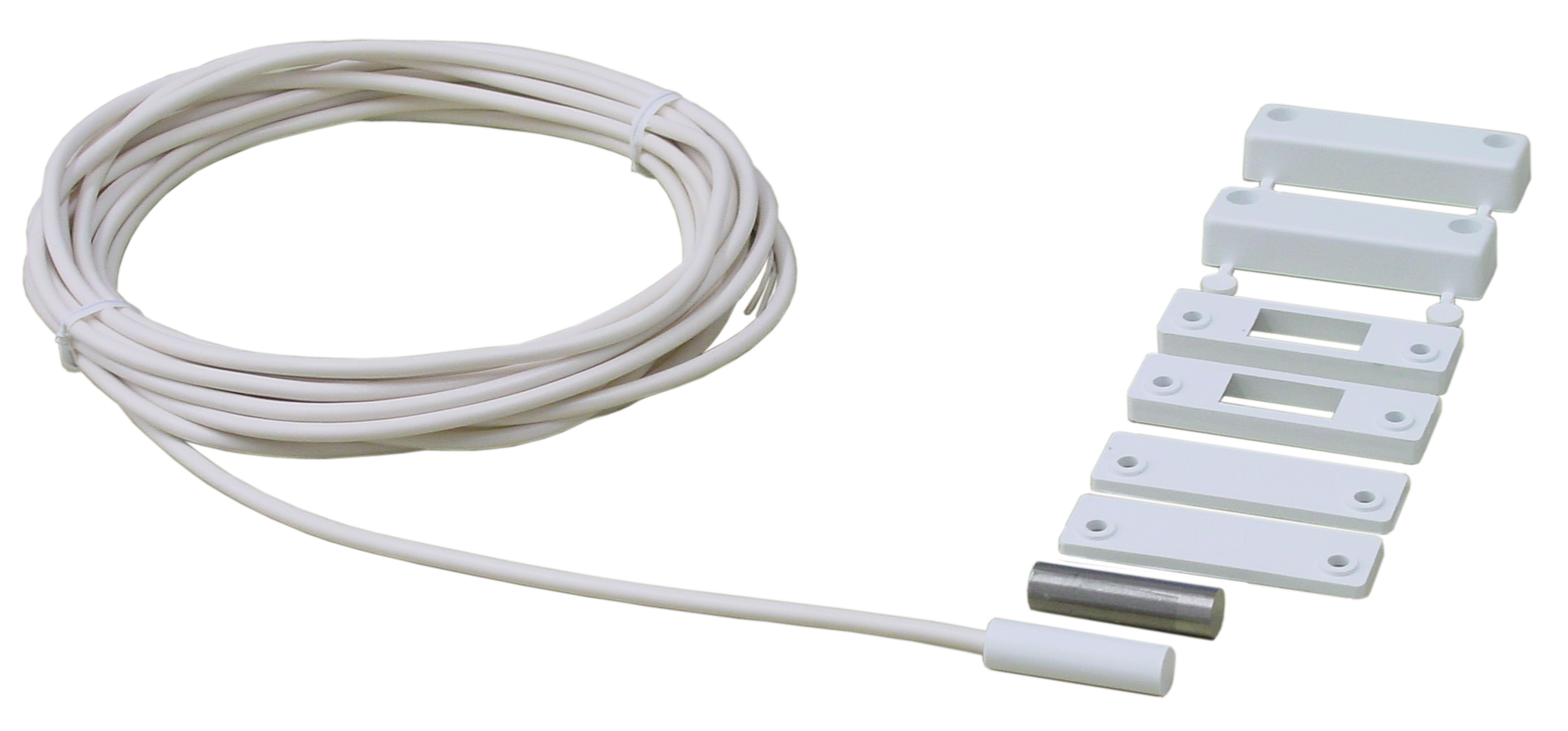Magnetkontakt MK4 weiß im Set Magnet u. Gehäuse, 5 m Kabel Magnetkontakt MK4 weiß im Set Magnet u. Gehäuse, 5 m Kabel