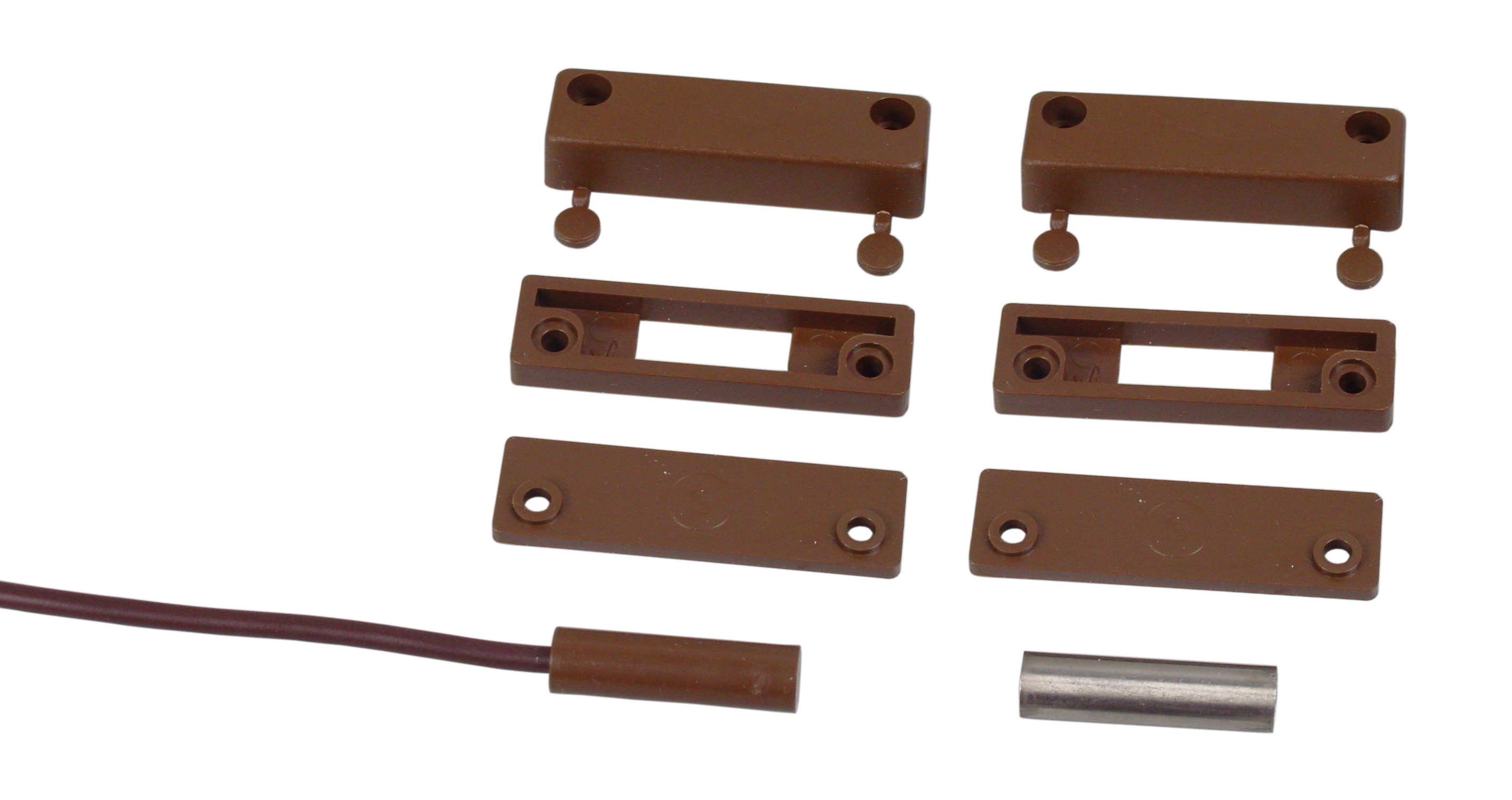 Magnetkontakt MK4 braun im Set Magnet u. Gehäuse, 5 m Kabel Magnetkontakt MK4 braun im Set Magnet u. Gehäuse, 5 m Kabel